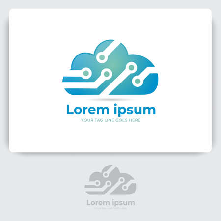modern cloud tech logo design. data server cloud technology vectorのイラスト素材