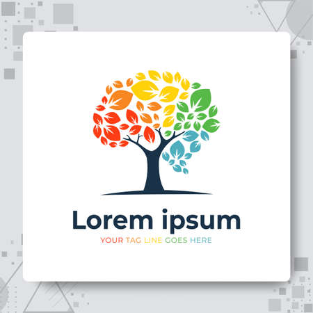 brain tree childcare education logo. Growing brain design vector.のイラスト素材
