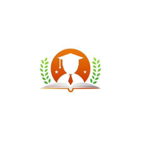 kids graduation book logo designs templateのイラスト素材