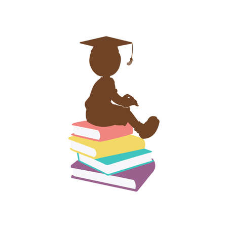 kids graduation book logo designs templateのイラスト素材