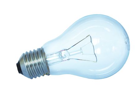 transparent bulb on white backgroundの写真素材