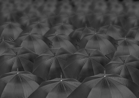 background from infinite black quantities open umbrellasの写真素材