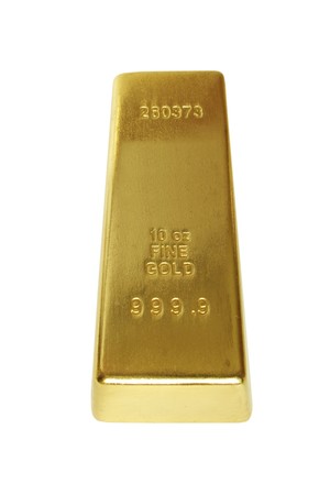 gold bar on white backgroundの写真素材