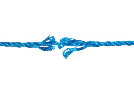 sought-after blue rope on white backgroundの写真素材