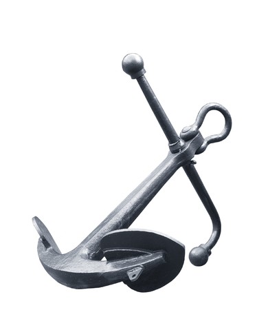 great metal anchor on white backgroundの写真素材