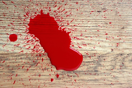 paint imitating blood on floorの写真素材