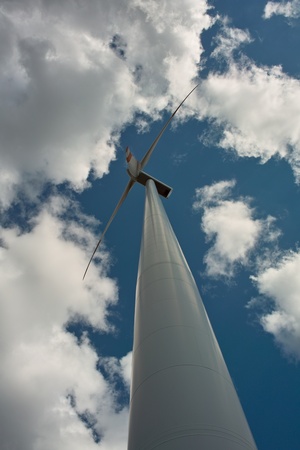 wind turbine on sky background
