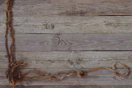 backgrouns with old gnarled boards and lineの写真素材