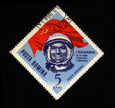 old post mark on black backgroundの写真素材