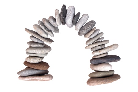 bow from stones on a white backgroundの写真素材