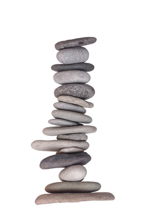 pyramid with  stones on a white backgroundの写真素材