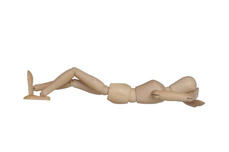  wooden dummy on white backgroundの写真素材