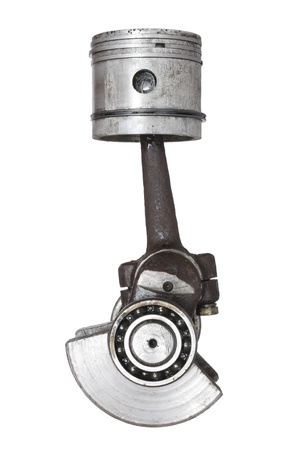 piston and connecting rod on white backgroundの写真素材