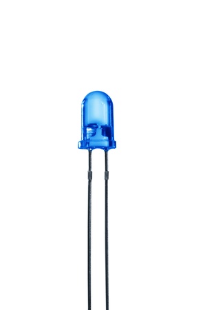 blue diode on white backgroundの写真素材