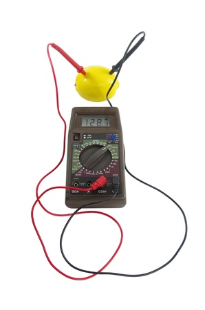 measurement of electric tension in lemon