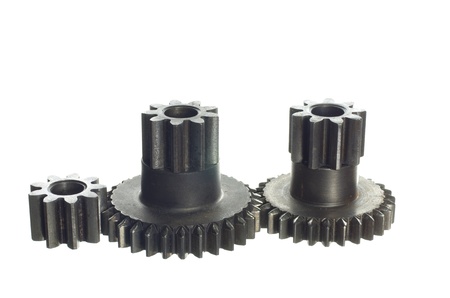 mechanism with cog-wheels on white background