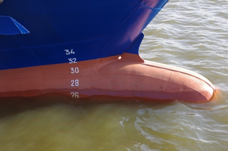 keel of ship on background of water