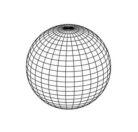 illustration: original globe element sphere on white backgroundの写真素材