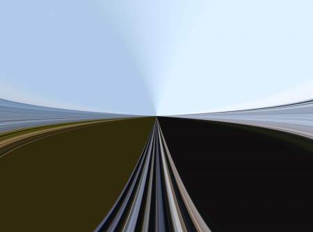 the road by boundless meadows on background of skyの写真素材