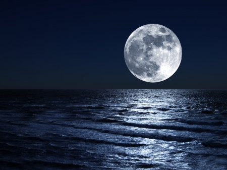 moon and his reflection in waterの写真素材