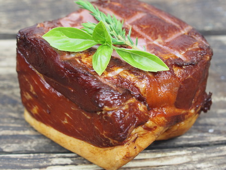 smoked pork with rosemaryの写真素材