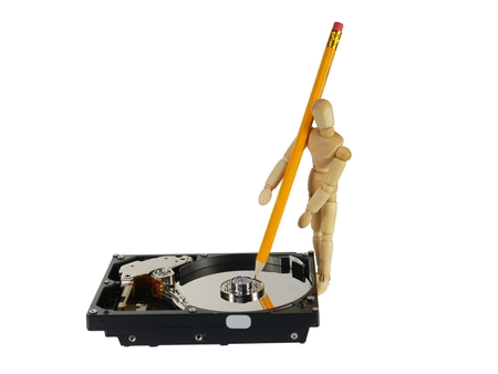 symbolic record of data on hard disc