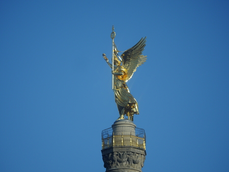 Victory Column in Berlin on blue sky backgroundのeditorial素材