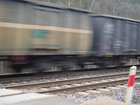 cargo train moving motion blurの写真素材