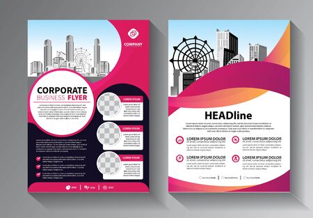 Business abstract vector template. Brochure design, cover modern layout, annual report, poster, flyer in A4 with colorful triangles, geometric shapes for tech, science, market with light backgroundのイラスト素材