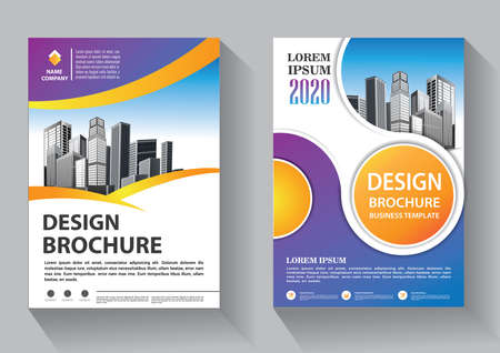 Business abstract vector template. Brochure design, cover modern layout, annual report, poster, flyer in A4 with colorful triangles, geometric shapes for tech, science, market with light backgroundのイラスト素材