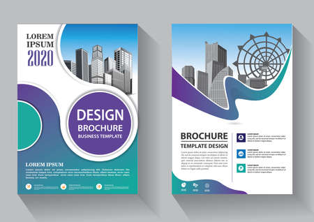 Business abstract vector template. Brochure design, cover modern layout, annual report, poster, flyer in A4 with colorful triangles, geometric shapes for tech, science, market with light backgroundのイラスト素材