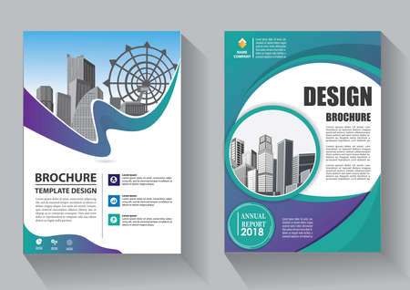 Brochure design, cover modern layout, annual report, poster, flyer in A4 with colorful triangles, geometric shapes for tech, science, market with light backgroundのイラスト素材