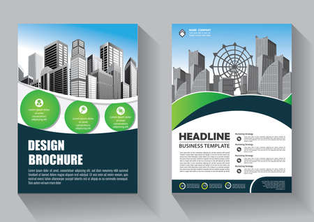 Brochure design, cover modern layout, annual report, poster, flyer in A4 with colorful triangles, geometric shapes for tech, science, market with light backgroundのイラスト素材