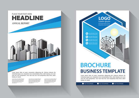 Brochure design, cover modern layout, annual report, poster, flyer in A4 with colorful triangles, geometric shapes for tech, science, market with light backgroundのイラスト素材