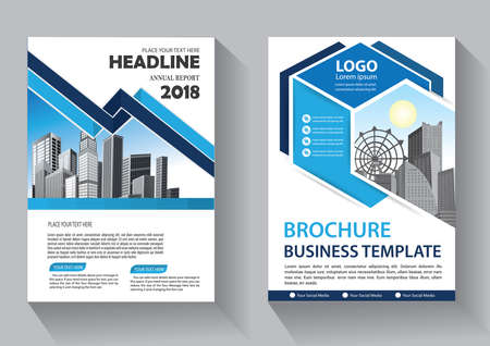 Business abstract vector template. Brochure design, cover modern layout, annual report, poster, flyer in A4 with colorful triangles, geometric shapes for tech, science, market with light backgroundのイラスト素材