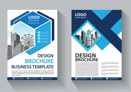 Business abstract vector template. Brochure design, cover modern layout, annual report, poster, flyer in A4 with colorful triangles, geometric shapes for tech, science, market with light backgroundのイラスト素材