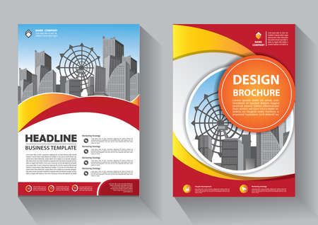 Brochure design, cover modern layout, annual report, poster, flyer in A4 with colorful triangles, geometric shapes for tech, science, market with light backgroundのイラスト素材