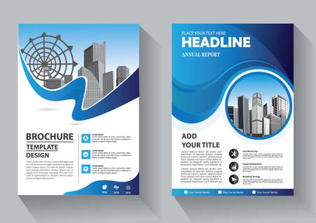 Brochure design, cover modern layout, annual report, poster, flyer in A4 with colorful triangles, geometric shapes for tech, science, market with light backgroundのイラスト素材