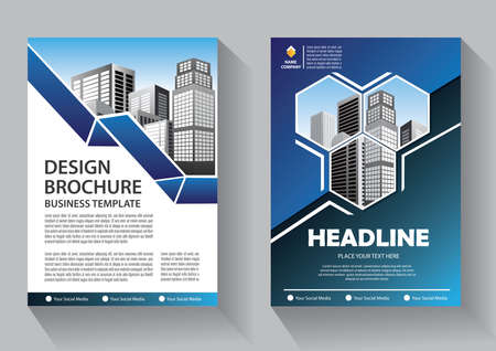 Brochure layout annual report poster flyer with geometric shapeのイラスト素材