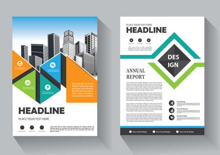Brochure layout annual report poster flyer with geometric shapeのイラスト素材