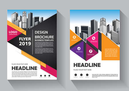 Brochure layout annual report poster flyer with geometric shapeのイラスト素材