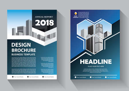 Brochure layout annual report poster flyer with geometric shapeのイラスト素材