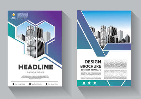 Brochure layout annual report poster flyer with geometric shapeのイラスト素材