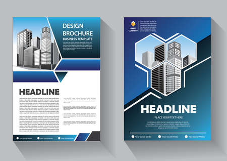 Brochure layout annual report poster flyer with geometric shapeのイラスト素材