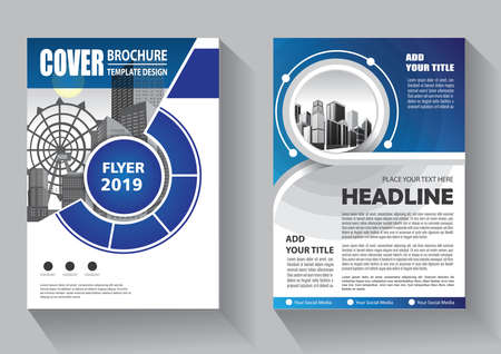 Brochure layout annual report poster flyer with geometric shapeのイラスト素材