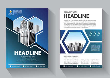 Brochure layout annual report poster flyer with geometric shapeのイラスト素材