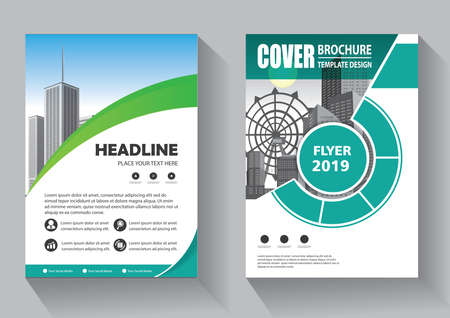 Brochure layout annual report poster flyer with geometric shapeのイラスト素材