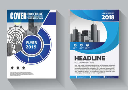 Brochure layout annual report poster flyer with geometric shapeのイラスト素材