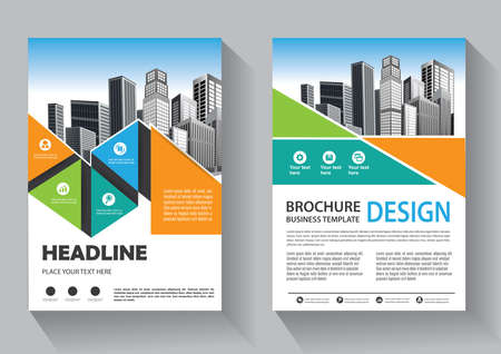 Brochure layout annual report poster flyer with geometric shapeのイラスト素材