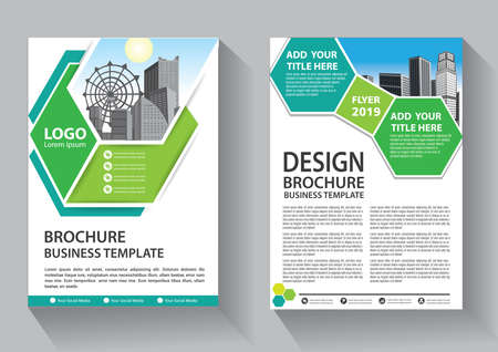 Brochure layout annual report poster flyer with geometric shapeのイラスト素材